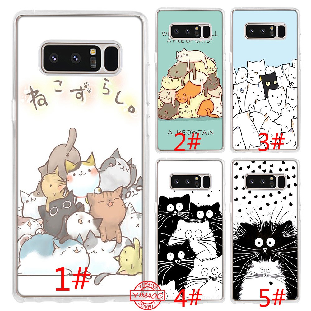 Cute funny A art cat Samsung S10 S7 Edge S8 S9 Plus Note 8 9 Case Soft TPU silicone Cover