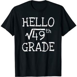 เสื้อยืด พิมพ์ลายกราฟฟิค Back To School 7Th Grade Square Root Of 49 สําหรับครูคณิตศาสตร์