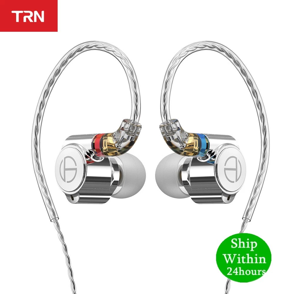 Trn TA1 หูฟังอินเอียร์ 1BA+1DD HIFI โลหะ พร้อมสายเคเบิลชุบเงิน MMCX