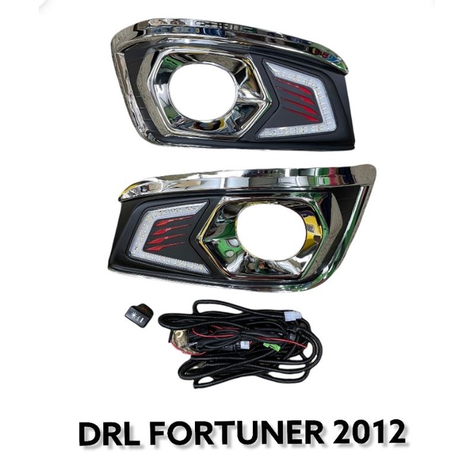 ไฟเดไลท์ fortuner 2012 2013 2014 รุ่น champ ฝาครอบไฟตัดหมอก มีไฟเดไลท์ led แสงขาว toyota fortuner ปี