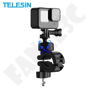 Telesin เมาท์ยึดกล้อง DJI OSMO Action 3 Gopro 11 Hero 10 9 8 7 6 5 Insta360 ONE X3 หมุนได้ 360 องศาสําหรับติดแฮนด์จักรยาน Iphone