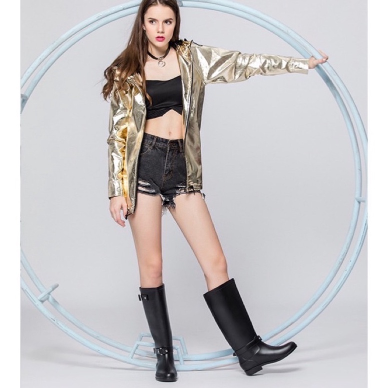 พร้อมส่ง รองเท้าบู๊ทยางกันฝนสไตล์อเมริกันคันทรี่ สวย กันน้ำ100% พื้นกันลื่น ลุยหิมะได้