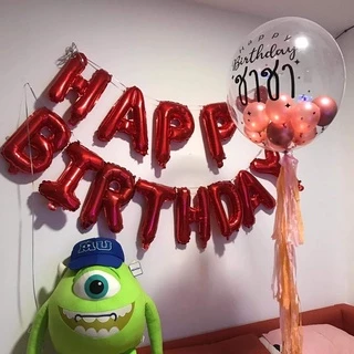 ลูกโป่งตัวอักษรHAPPYBIRTHDAY ขนาด16นิ้ว 13ตัว ตกแต่งปาร์ตี้วันเกิด สินค้าพร้อมส่ง
