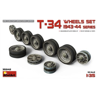 โมเดลประกอบชุดล้ออะไหล่รถถัง MiniArt 1/35 MI35242 T-34 WHEELS SET 1943-44 SERIES