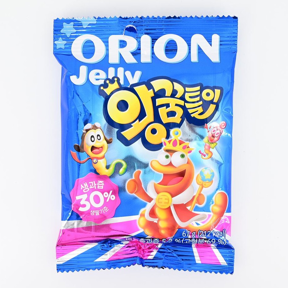 พร้อมส่ง 왕꿈틀이 เยลลี่ตัวหนอนรวมรส Orion King Jelly 67g Shopee Thailand