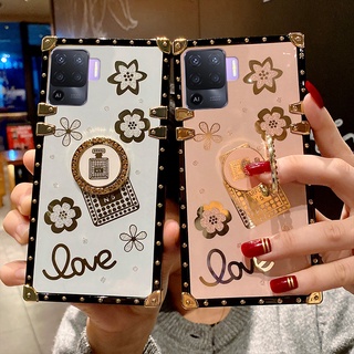 Case OPPO A74 A95 A54 A55 A16 A94 A93 A73 A72 A92S A52 A92 Wishing Bottle Diamonds Ring Bracket Shockproof Phone Case