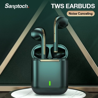 Sanptoch J18 TWS หูฟังอินเอียร์ไร้สาย บลูทูธ 5.0 ตัดเสียงรบกวน HIFI สเตอริโอ พร้อมไมโครโฟน และชุดหูฟังควบคุมแบบสัมผัส สําหรับโทรศัพท์มือถือ