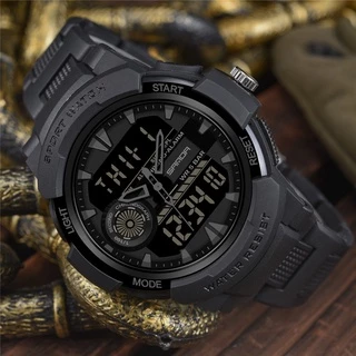 SANDA Men Fashion Sport Watch ทหาร นาฬิกากันน้ำแบบมัลติฟังก์ชั่น Dual แสดงผล Men Watch
