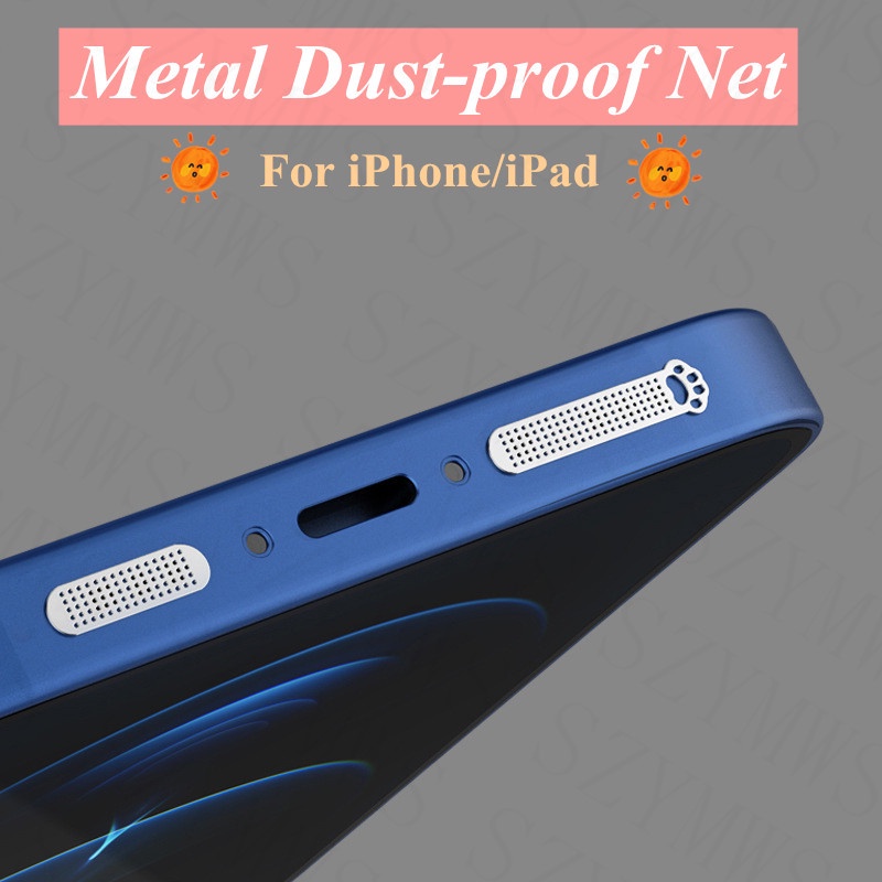 โลหะฝุ่นสําหรับiphone 16 15 14 13 12 11 Pro Max 15 14 Plus 13 12 Mini Universalโทรศัพท์ลําโพงหูฟังสุทธิสําหรับiPadฝุ่นสติกเกอร์ป้องกัน 4 ชิ้น