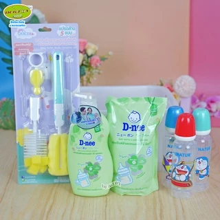 D-nee ดีนี่ น้ำยาล้างขวดนมดีนี่นิวบอร์นOrganic หัวปั๊ม600+550มล.