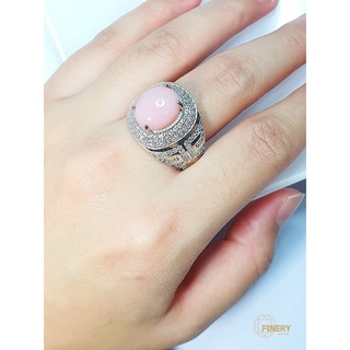 แหวนเงินแท้ 925 -พลอย pink opal