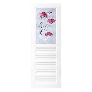 Bathroom door UPVC INTERIOR DOOR ASARA G922 RED FLOWER 70X200CM Door frame Door window ประตูห้องน้ำ ชุดประตูห้องน้ำUPVC