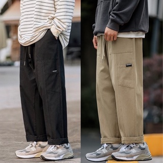 Spenzer.street | 🖤Black khaki loose กางเกงทรงกระบอก สไตล์เกาหลี ญี่ปุน เสื้อผ้าแฟชั่น สตรีท ยังโอม ฮิต 2022  มาใหม่