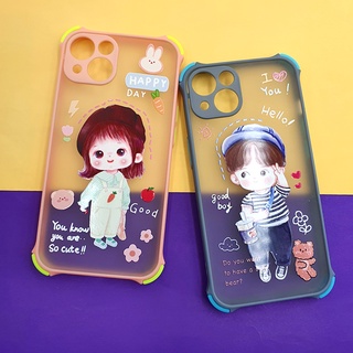 Case i7+/ iX/ iXR/ i13/ i13Pro/ i13promax พร้อมส่ง!! เคสมือถือขอบสีมุมกันกระแทก กันเลนส์กล้อง ลายน่ารัก