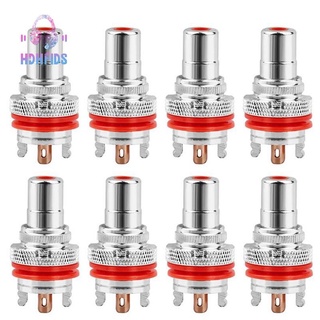 8PCS RCA Connector Female HiFi Audio Jack Speaker Connectors RCA Lotus Plug RCA Socket Chassis Plugs, White Circle