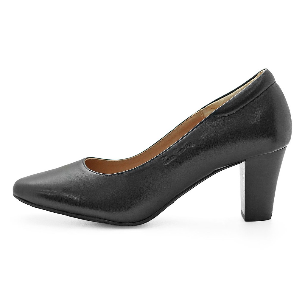 Pierre Cardin รองเท้าผู้หญิง รองเท้าส้นสูง Pump นุ่มสบาย ผลิตจากหนังแท้ สีดำ รุ่น 27SD433