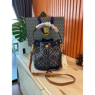 Tory Burch T Monogram jacquard Small bucket bag