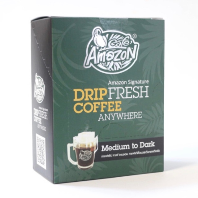 กาแฟดริป คาเฟ่ อเมซอน (Café Amazon Drip Coffee) กาแฟแท้คั่วบดระดับกลางถึงเข้ม (9 กรัม x5 ซอง)