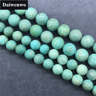 3A Blue Amazonite Beads ลูกปัด 6-12mm มิลลิเมตรรอบธรรมชาติหลวมหินลูกปัด Diy สำหรับสร้อยข้อมือ