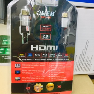 HDMI Cable 1.8m. Version 2.0 Oker