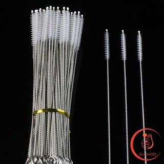 ไม่ทำให้เป็นรอย แปรงล้างหลอดดูด จุกนม ขนไนล่อน Stainless steel soft straw straw brush