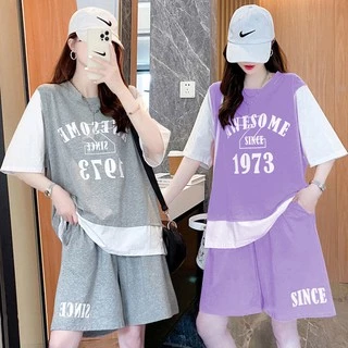 Swan shop เสื้อผ้าแฟชั่นกีฬาลำลองสำหรับผู้หญิง ชุดเซต 2ชิ้น