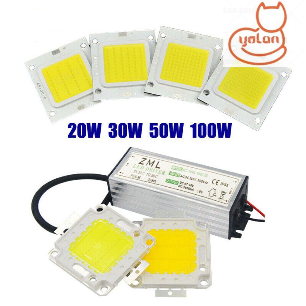 ☆YOLA☆ High Bright LED COB Chip DIY Floodlight Spotlight 10W 20W 30W 50W  70W 100W Light Source White/ Warm white New AC 85-265V For Flood Bulb Lamp  with Power Supply Driver/Multicolor |