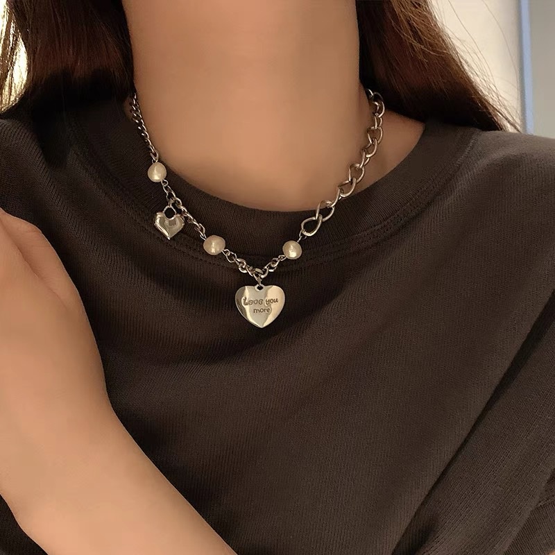สร้อยคอโซ่จี้ไข่มุกสไตล์เกาหลี