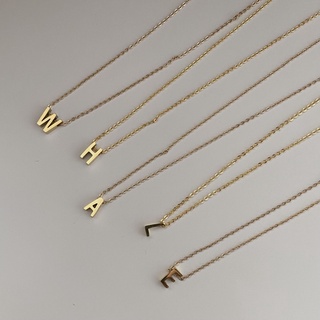 whale_galaxy - alphabet necklace stainless steel 316L (สีทอง)