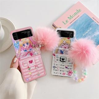 เคสโทรศัพท์มือถือแบบใส กันกระแทก ลายการ์ตูนเซเลอร์มูน สําหรับ Samsung Galaxy Z Flip 4 Z Flip 3 Z Flip 4 5G 2022