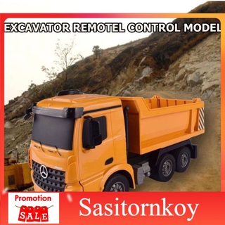 SST รถดั้มบังคับวิทยุ รถก่อสร้างของเล่น มีไฟหน้า-หลัง เททรายได้สมจริง Double Eagle Dump Truck 6 CH  รถบรรทุก รถตักติน