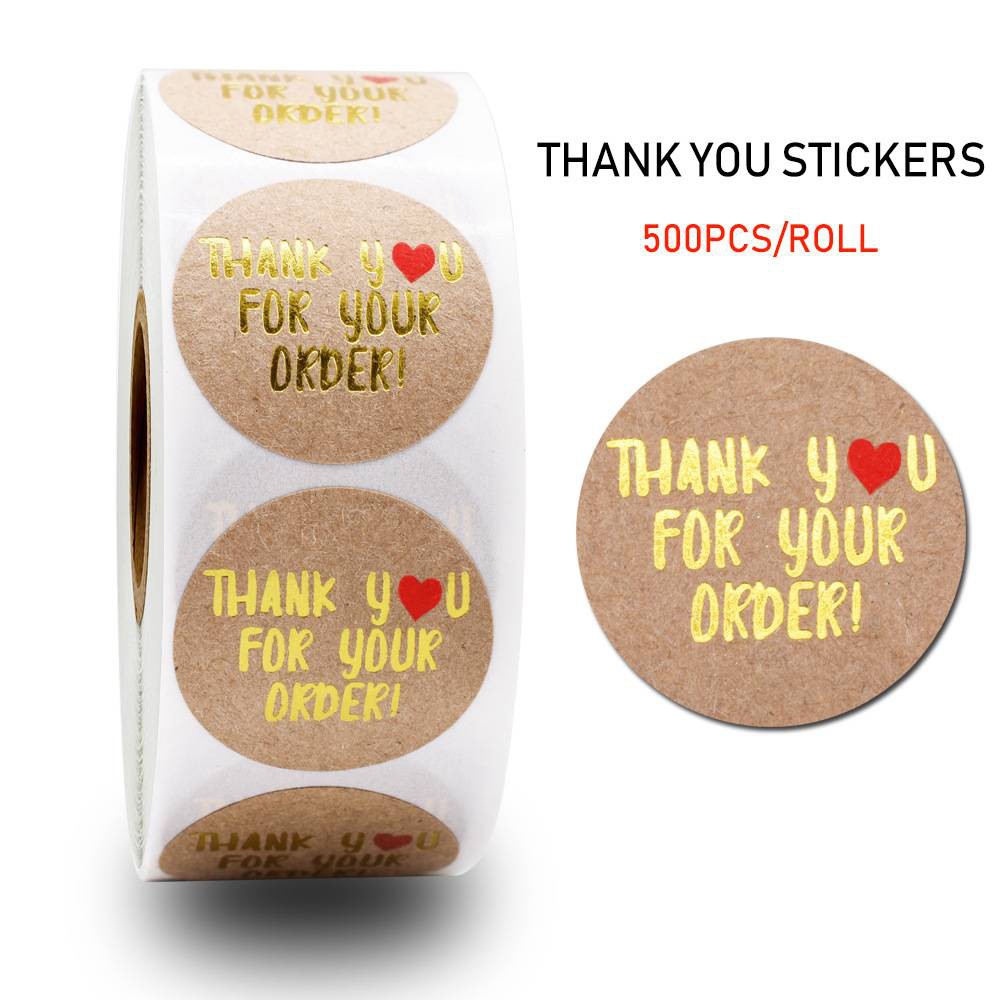 พร้อมส่ง! สติ๊กเกอร์ Thank you สติ๊กเกอร์ขอบคุณ Thank You Sticker แบบม้วน