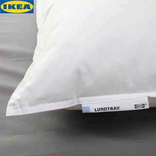 IKEA LUNDTRAV ลุนด์ทรอฟ หมอนสูง และหมอนต่ำ ขนาด 50x80 ซม.ไส้ขนเป็ด 90% ขนอ่อนเป็ด 10%