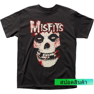 ใหม่ เสื้อยืดลําลอง แขนสั้น พิมพ์ลาย Misfits Bloody Skull Rock N Roll Music สไตล์เรโทร สําหรับผู้ชาย ของขวัญวันเกิด