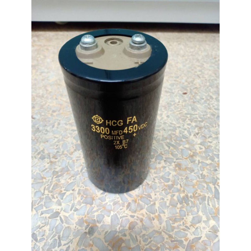 คาปาซิเตอร์ Capacitor 3300MFD 450 VDC 105°C สุงขนาด 12เซ็น กว้าง 6.5เซ็น สินค้าพร้อมส่ง
