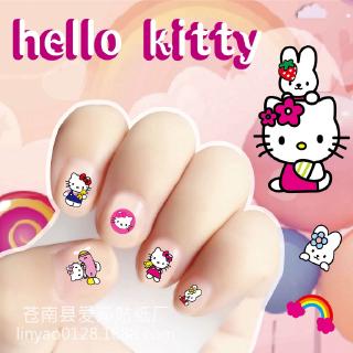 10PCS Kitty KT Cat 3D Childrens Nail Sticker Kitty Nail Sticker Cartoon Green Nail Sticker