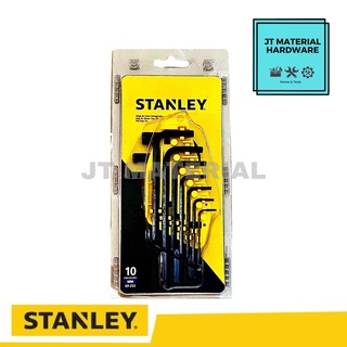 STANLEY ชุดประแจหกเหลี่ยมสีดำ ขนาด1.5 - 10 มม. รุ่น69-253(10ตัวต่อชุด) by JT