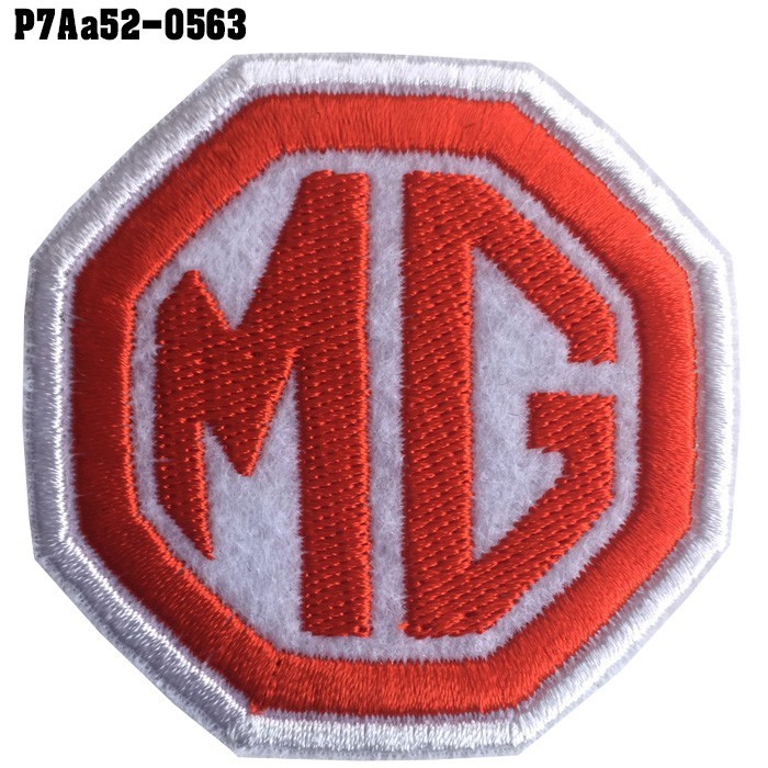อาร์มปัก MG แดง-ขาว 6x6 ซม. ติดเสื้อสวยทน