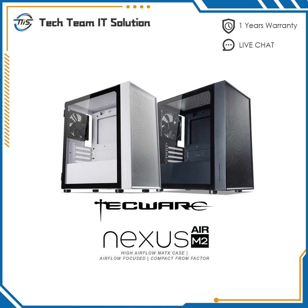 Tecware Nexus Air M2 TG เคสพีซี - สีดํา / สีขาว