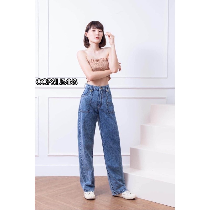 👖👖Oops❗️Jeans กางเกงยีนส์แฟชั่น เอวสูง สวยเก๋