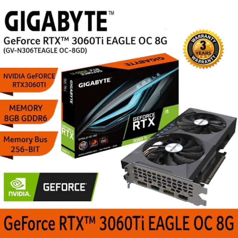 (พร้อมส่ง) GIGABYTE GeForce RTX 3060 Ti 8 GB EAGLE OC Graphics Card #RTX #3060TI