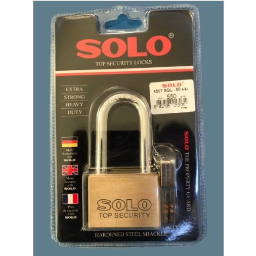 กุญแจ 50มม. คอยาว SOLO รุ่น 4507 SQL(ของแท้)