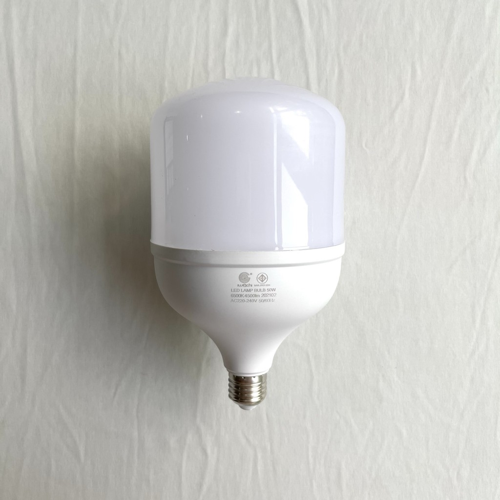 หลอดไฟ LED 50W IWACHI ทรงกระบอก แสงขาว ขั้วE27 หลอดแม่ค้า หลอดประหยัดพลังงาน