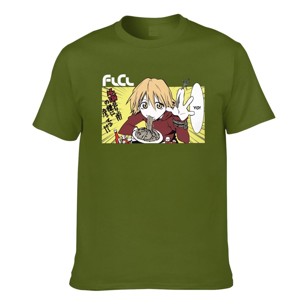 1999 Flcl Fooly อะนิเมะการ์ตูน Gatax Blusa Masculina Haruko Yo เสื้อยืดแขนสั้นผู้ชาย