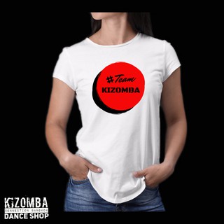 เสื้อยืดคอกลมสีขาว สกรีนสีชมพู/แดง Kizomba T-Shirt, Team Kizomba screen, Pink screen