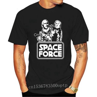 เสื้อยืดลําลอง ผ้าฝ้าย แขนสั้น คอกลม พิมพ์ลาย lelaki baju lengan pendek pakain Space Force สีกรมท่า แฟชั่นฤดูร้อน สําหรั