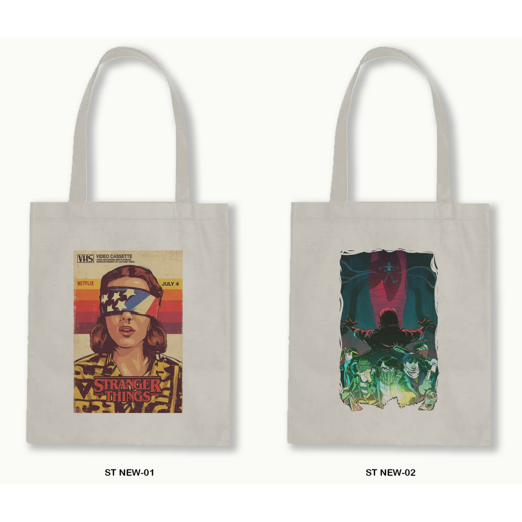 Canvas/Blacu Zipper Tote Bag - Stranger Things Series.03