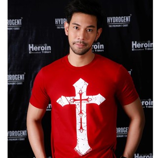 Heroin เสื้อยืดสีแดง รุ่น Cross กางเขน