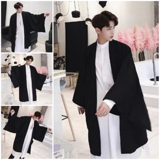 เสื้อคลุมยูคาตะคลุมยาวว​ OverSize แขนยาว สไตล์ลําลอง​ ทรงหลวม สําหรับผู้ชาย​ ผลิตในประเทศไืทย