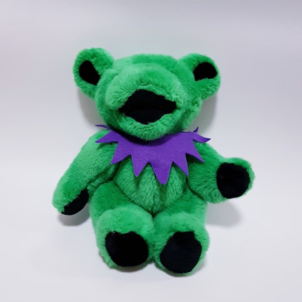 ตุ๊กตาหมีอ้าปาก grateful dead สินค้ามือสอง สีเขียวเข้ม ของแท้ no tag